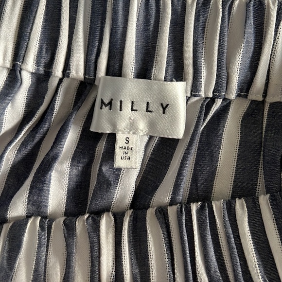 Milly Striped Off-the-shoulder Cotton Shift Dress - Picture 2 of 3